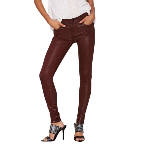 Citizens of Humanity Racer Wet look Coated denim Jeans skinny Size 22 XXXS Rubia - Picture 1 of 7